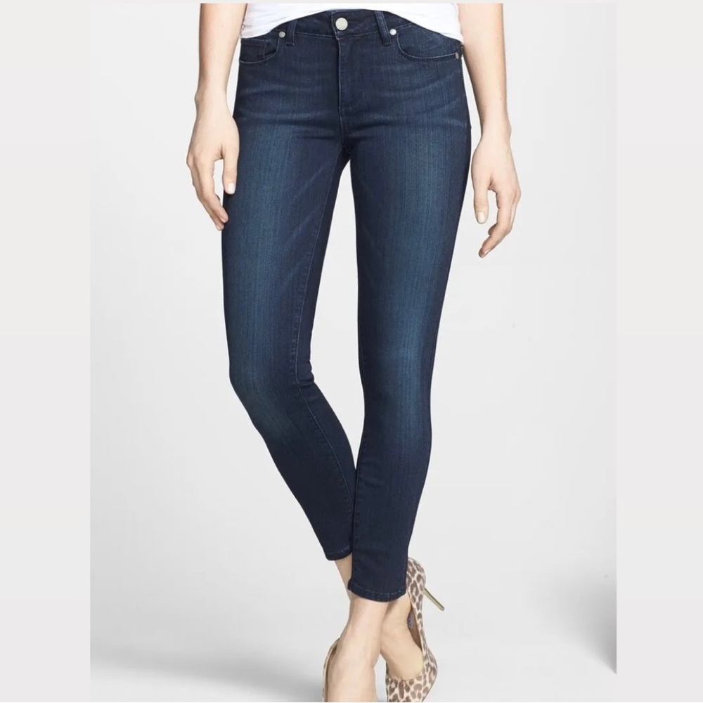 NWT! PAIGE Verdugo Crop Mid-Rise Ultra Skinny Jeans - 27 - Midlake Dark Wash